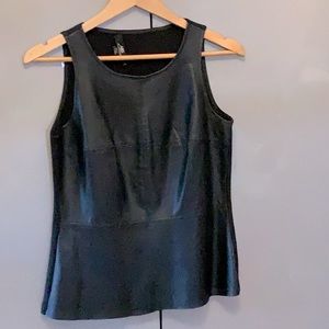 Faux leather top